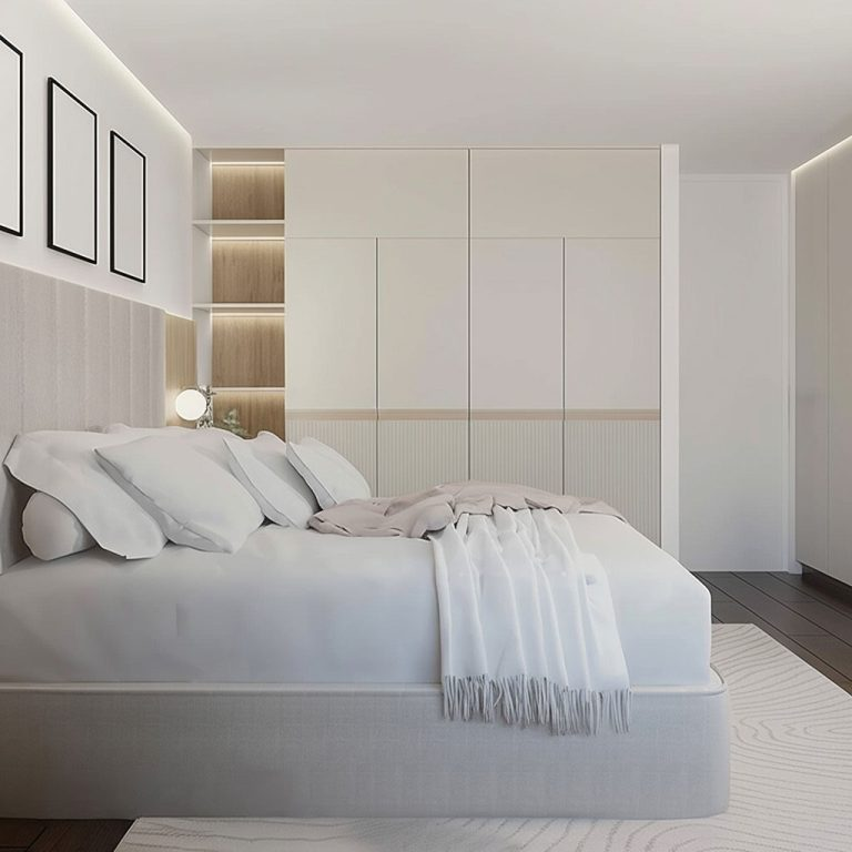 Dormitorio con melamina - estilo minimal